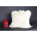 Soft Wholesale Mongolian Sheepskin Cushion Cover Natrual White